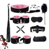 Beauty Items 10 Pcs Bondage Restraint sexy Toys Handcuffs Whips Nipple Clams BDSM for Couples S&M Fetish Slave Spanking Erotic Games