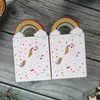 Sacchetto regalo personalizzato in carta unicorno con manici arcobaleno per forniture per feste di compleanno per bambini A365