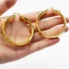 Boucles d'oreilles créoles bijoux fantaisie pour femmes cuivre plaqué or 24 carats grande fête de mariage romantique cadeau d'anniversaire à la mode