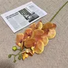 3D kelebek orkide 7 kafa/paket sahte çiçekler ev perdelik duvar düğün dekorasyonu Noel diy yapay phalaenopsis dekor
