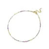 Chevilles lii ji amethyst rose quartz citrine labradorite 14k gold anklet perlé 25 4cm bijoux artisanal à la main pour les femmes cadeaux