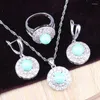 Ensemble collier et boucles d'oreilles en argent Sterling 925, perles vertes, bijoux pour femmes