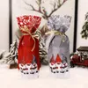 Juldekorationer år 2023 Santa Claus Snowman Wine Bottle Cover Noel Decoration For Home Dinner Decor Present Tree Ornament