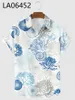 Camisas casuales para hombres Camisetas de verano a la moda para hombres Concha hawaiana Estampado en 3d Acogedor Un botón Manga corta Playa de gran tamaño