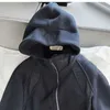 23SS Designer Half Zipper Hoodie Mesmo Estilo Inverno Scuba Pulôver Puxado Engrossado Lulus Mulheres Hoodies Com Capuz Bordado Camisola Solta Lus