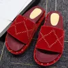 Designer Slippers Mode Dikke bodem Sandalen Letter Borduurwerk Slides lady Platform Wedges Sandaal Strand Hoge hak maat 35-45