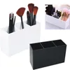 Storage Boxes 3-Compartment Acrylic Cosmetics Organizer Makeup Brushes Holder Box Stationery Pen Tube