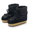 Boots 2022 Winter Snow Women Platform Lace-Up Cotton Wool Ski Design Sequins Crystal Ongle Warm 221215