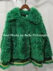 Women's Fur HStar Women Autumn Winter Faux Coat Female Lamb Overcoat Lady Casual Long Sleeve Warm Coats GREEN Outwear
