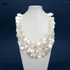 Hangende kettingen guaiguai sieraden natuurlijk 20x30 mm witte schaal dweil top geboorde moeder van parel ketting gratis verzending