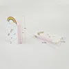 Sacchetto regalo personalizzato in carta unicorno con manici arcobaleno per forniture per feste di compleanno per bambini A365