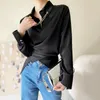 Chaîne de choux de choux pour femmes Spring Autumn Fashion Femme 2023 Chaîne Retour Down Collar Full Full Shirt Women's Collect Taist Sl484