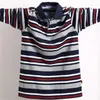 Men's Polos Excellent Quality Long Sleeved Polo Shirt Big Size Striped Cotton Shirts Casual Mens Lapel Top Tees Plus 5XL