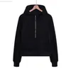 23SS Designer Half Zipper Hoodie Mesmo Estilo Inverno Scuba Pulôver Puxado Engrossado Lulus Mulheres Hoodies Com Capuz Bordado Camisola Solta Lus