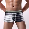 Underbyxor öppna påse män underkläder randiga boxare shorts sexig jockstrap bomull för man låg stigande gay manliga boxare