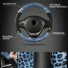 Steering Wheel Covers 38cm 5 Color Car Cover Microfiber Leather Leopard Print Non-slip Soft DIY With Needle Set