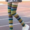 Women Socks Warm Pile Autumn And Winter Sweet Color Fine Stripe Cashmere Leg Guards Matching Over Knee Long Tube