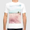 Men's T Shirts Coastal Trail Blush Shirt Digital Manipulation Beach West Ocean Mountain Landscape Tropical