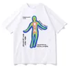 Herren T-Shirts Skeleton Thermal Imaging Harajuku Grafikdruck T-Shirt Herren Hip Hop T-Shirt Männer Frauen Baumwolle T-Shirt Unisex Mode Schwarz T-Shirt T230103