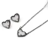 Nya valentiner gåva faux glitter abalone sten litet hjärta format 3d harts skal mini kärlek druzy halsband för kvinnor hängsmycken