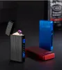 Groothandel Elektrisch lichtere Dual Arc Winddicht Vlameloze lichter met LED Power Display USB Touch Metal Plasma Lighters Portable Men's Cadeau