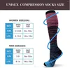 Sports Socks Compression For Women&Men 20-30mmhg Knee High Sock Circulation- Running Nursing Hiking Recovery & Flight