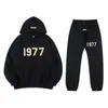 Men's and Women's Hoodies Sweatshirts 2023 Fashion Brand essentail New Style Season 8 Flocked Leggings Set Couple 1977 fs06