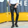 Pantaloni da uomo 2023 Fashion Black Fake Inculinali uomini sexy Compression magro Pantini stretti Gay Novelty Fitness Leggings for Dance Show