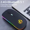 Bluetooth Wireless Mouse z USB do ładowania RGB podświetlenie myszy Gaming Gamer Portable Myszka komputerowa na komputerowy laptop 2