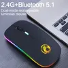 Bluetooth Беспроводная мышь с USB Rechargable RGB Bartlight Gaming Gamer Portable Computer Mouse для компьютерного ПК Ноутбук 2