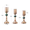 Candle Holders European Amber Glass Holder Retro Metal Container Festive Romantic Candlelight Dinner Home Decoration