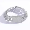 Link Armbänder 20MM Baguette Zirkon Für Männer Frauen Luxus Iced Out Kubanische Kette Hip Hop Schmuck