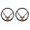 Hoop Earrings 2 Piece Antlers Shape Black Tunnel Earring Lobe Piercing Double Flared 8-25 Mm