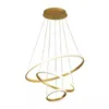 Lustres à trois anneaux LED lustre de plafond maison éclairage doré moderne minimaliste salon lumières nordique
