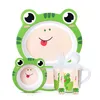 Dinnerware Sets Baby Tableware Lovely Cartoon Children Feeding Dishes Kids Dish Bamboo Fiber Set With Bowl Fork Cup Spoon Plate 5Pcs