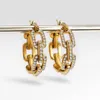 Orecchini a cerchio Minos Catena in acciaio inossidabile Gioielli ipoallergenici Placcati in oro 18 carati Zircone per donna