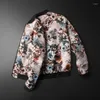 Men's Jackets 18 Colors Spring And Autumn Boutique Print Men's Casual Stand Collar Jacket Social Street Male Coat 5XL Bomber Clothing