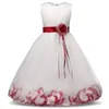 Fille robes fleur bébé robe de mariée fée pétales vêtements pour enfants fête enfants vêtements fantaisie robe adolescente 4 6 8 10T