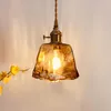 Pendant Lamps Nordic Retro Brass Glass Lights Bar Table Dining Room Bedroom Bedside Creative Small E27 AC110V 220V