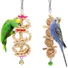 Andere Vogelbedarf 8-teiliges Haustierspielzeug-Set für Papageien, Kauen, ungefärbtes Holz, umweltfreundliche, gesunde Schaukelleiter-Kombination für Käfig