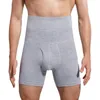 Herrkroppsformar plus storlek män mage kontroll byxor hög midja bantning underkläder manlig shaper förlängde magen bälten shorts buk