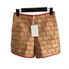 Calça Jacquard Letra Cheia Feminina Shorts Cintura Alta Primavera Verão Leggings Respiráveis Estilo Casual Calças Curtas