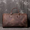 Duffel Bags Male Genuine Leather Travel Business Men Shoulder Bag Large Capacity Handbags Vintage Crazy Horse