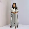 Casual Dresses Miyake Pleated Stripe Print Long Sleeve Dress Fashion Relaxed Party Autumn/Winter 2023 Elegant Women's Clothing