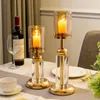 Candle Holders Nordic Metal Golden Holder Glass Modern Home Decor Wedding Decoration Dining Table Gift Stick