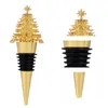 Juldekorationer Bottle Stopper Plug Stoppers Beverage Tree Champagne Tätning Holiday Bulkcap Decorative Cork Gold Corkers