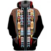 Felpe con cappuccio da uomo 2023 Black Aboriginal Retro People Anren 3D Felpa con cappuccio Uomo Donna Moda Felpa con cappuccio Pullover manica lunga Style-9
