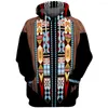 Męskie bluzy 2023 Czarne aborygeńskie retro ludzie Anren 3D Hoodie Men Men Ladies Fashion Hooded Bluza z długim rękawem Style