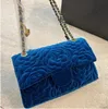 Fall Winter 2023 Womens Camellia Double Flap Designer Bag Velvet Flower Quilted Wallet Hardware Chain Shoulder Crossbody Sac Multi214c