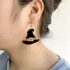 Dangle Earrings Irregular Halloween Exaggerated Ghost Boo Witch Hat Acrylic For Women Girl Black Fashion Jewelry Female